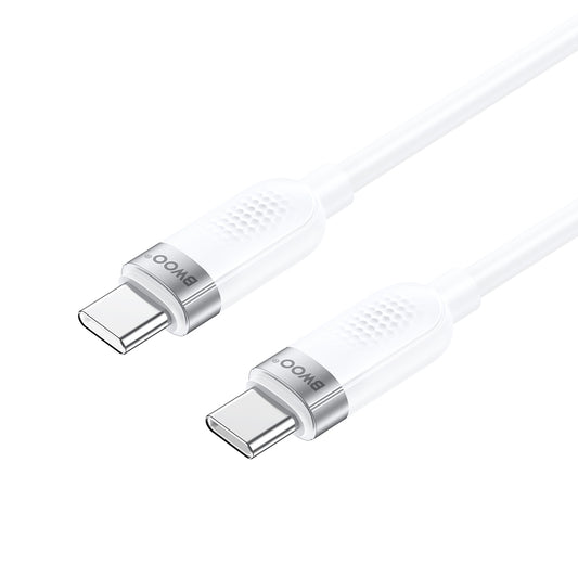 Kabel za podatke in polnjenje USB-C - USB-C BWOO BO-X315C, 100W, 1m, Bel