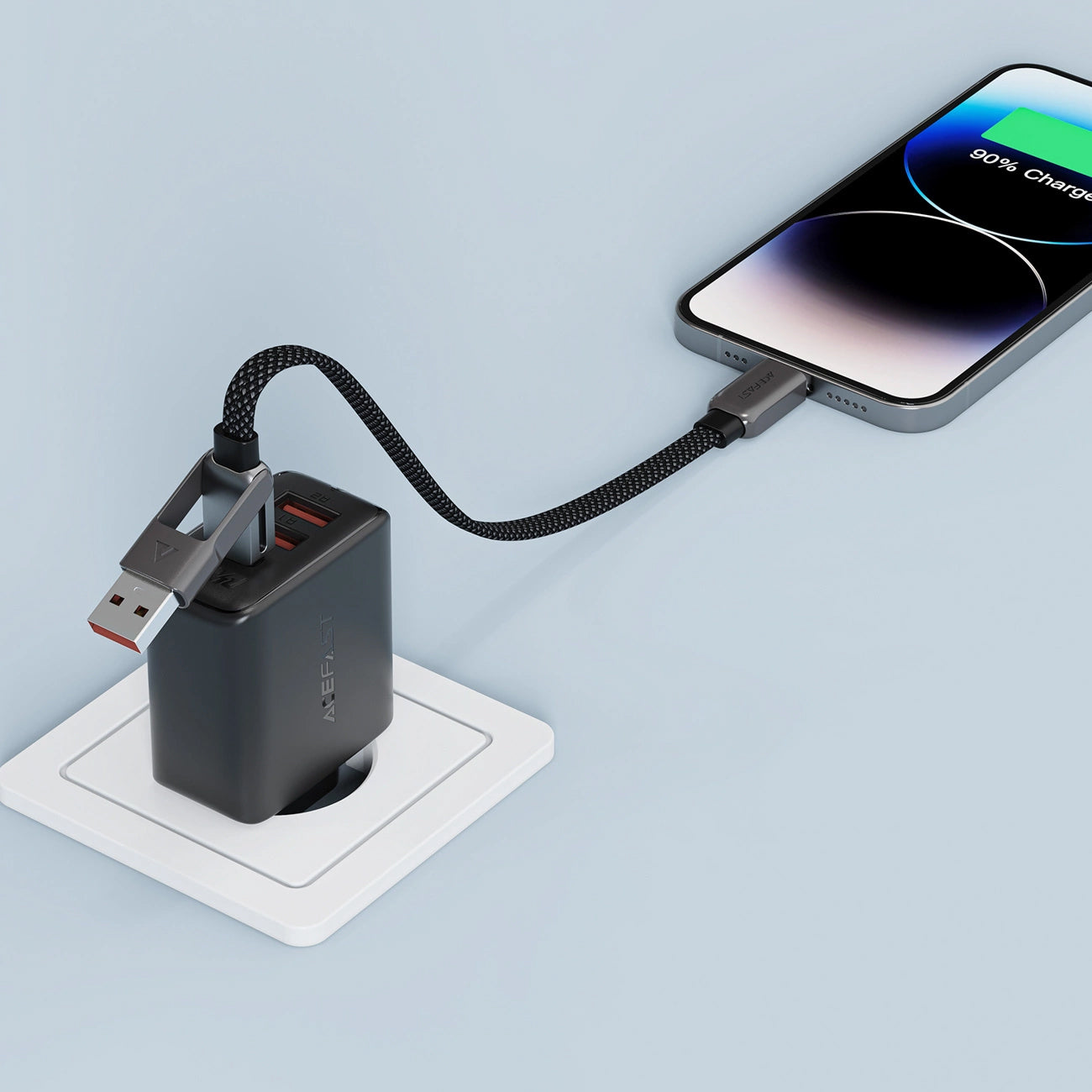 Kabel za podatke in polnjenje USB-C - USB-A / USB-C Acefast C13-05, 60W, 0.2m, črn