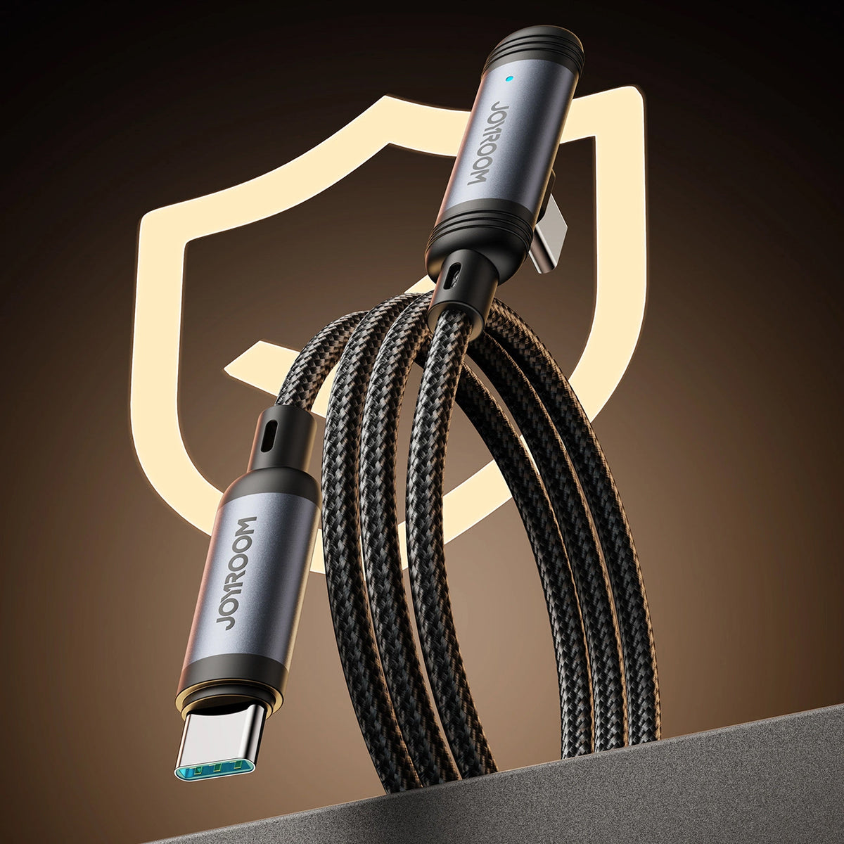 Kabel za prenos podatkov in polnjenje USB-C - USB-C Joyroom S-A56 EnjoyX Angled, 60W, 1.2m, črn