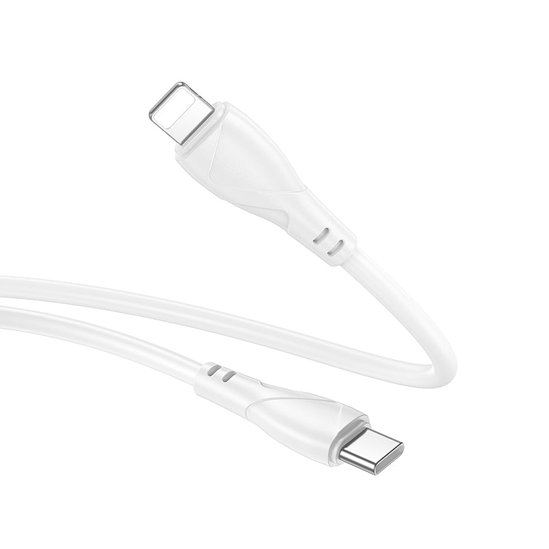 Podatkovni in polnilni kabel USB-C - Lightning Borofone BX121 Energy, 27W, 1m, Bel