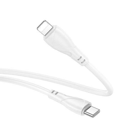 Podatkovni in polnilni kabel USB-C - Lightning Borofone BX121 Energy, 27W, 1m, Bel