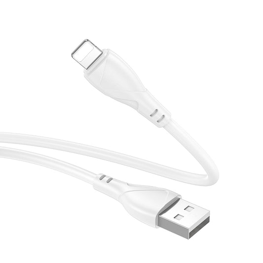 Podatkovni in polnilni kabel USB-A - Lightning Borofone BX121 Energy, 18W, 1m, Bel