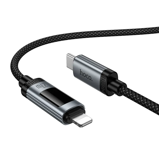 Podatkovni in polnilni kabel USB-C - Lightning HOCO Display U148, 27W, 1.2m, črn