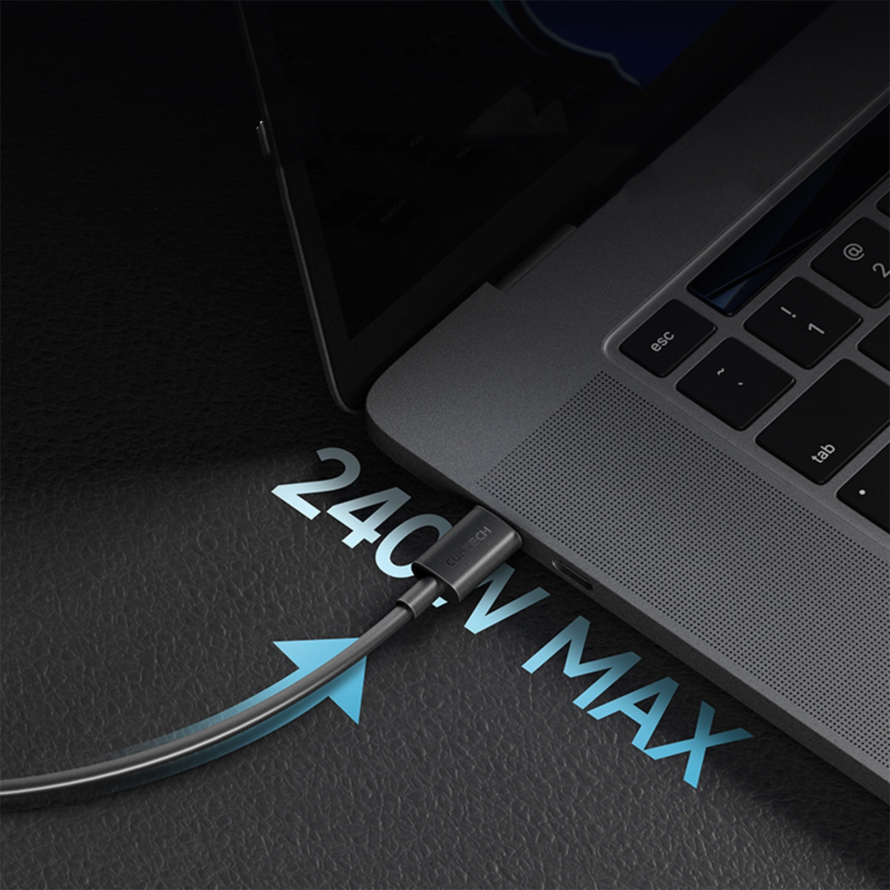 Kabel za prenos podatkov in polnjenje USB-C - USB-C Cuktech, 240W, 1.5m, Črn CKCTC615NCBK