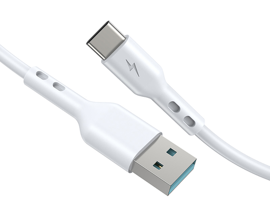 Podatkovni in polnilni kabel USB-A - USB-C BWOO X172C, 60W, 1m, Bel
