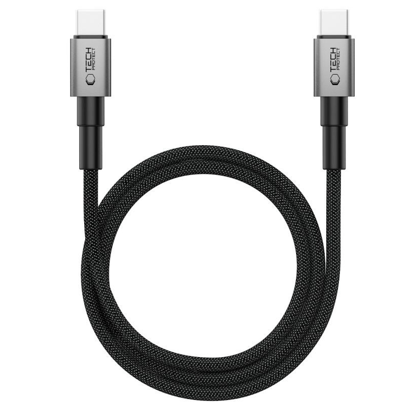 USB-C Data and Charging Cable - USB-C Tech-Protect Ultraboost DNA MagTwist, 100W, 2m, Gray