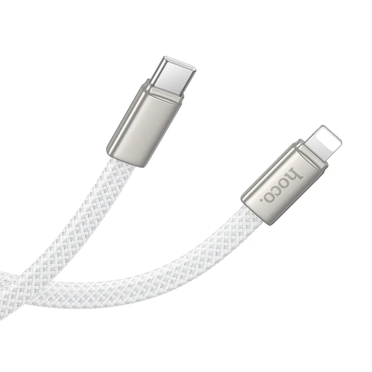 Podatkovni in polnilni kabel USB-C - Lightning HOCO X125, 30W, 1m, Bel