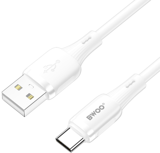 USB-A na USB-C podatkovni in polnilni kabel BWOO X329C, 18W, 1m, bel