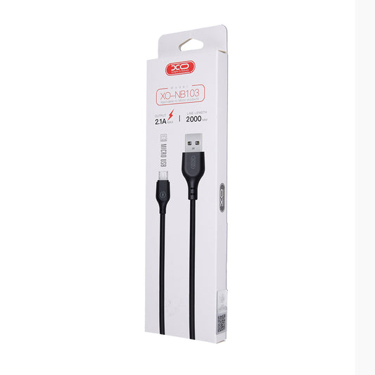 Kabel za podatke in polnjenje USB-A - microUSB XO Design NB103, 18W, 2m, črn