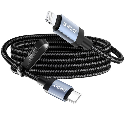 Podatkovni in polnilni kabel USB-C - Lightning BWOO BO-X401CL, 30W, 1m, črn