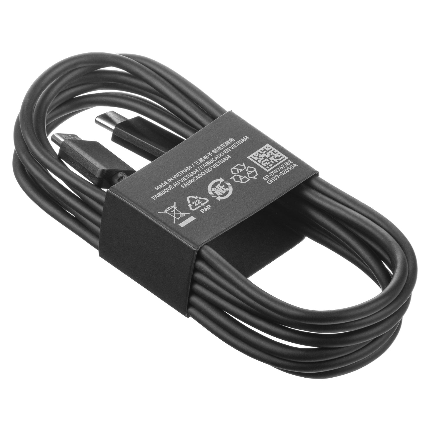 Kabel za prenos podatkov in polnjenje USB-C - USB-C Samsung EP-DW767JBE, 25W, 1.8m, Črn GP-TOU021RFCBW