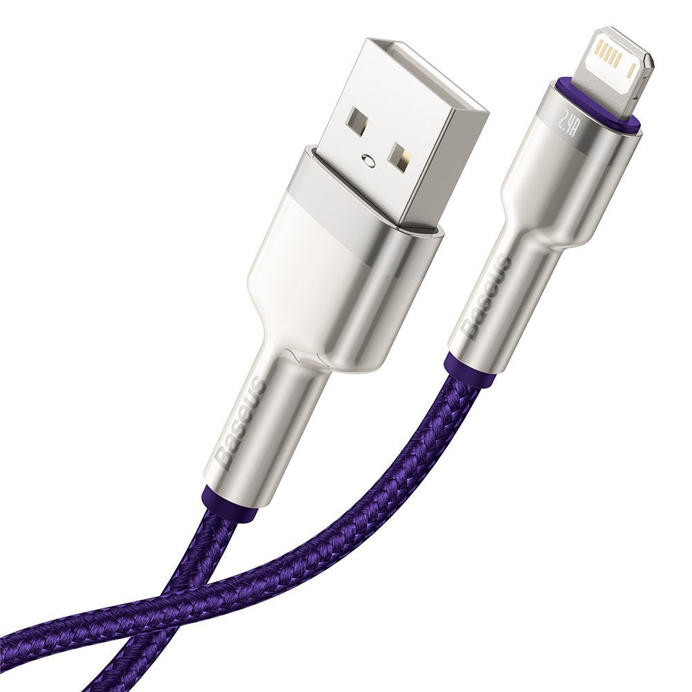 Kabel za podatke in polnjenje USB-A - Lightning Baseus Cafule Metal Series, 18W, 2m, Vijolična CALJK-B05