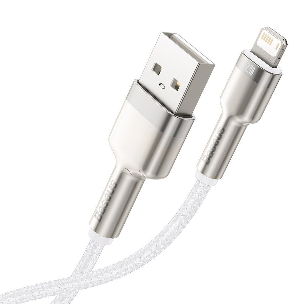 Podatkovni in polnilni kabel USB-A - Lightning Baseus Cafule Metal Series, 18 W, 1 m, bel CALJK-A02