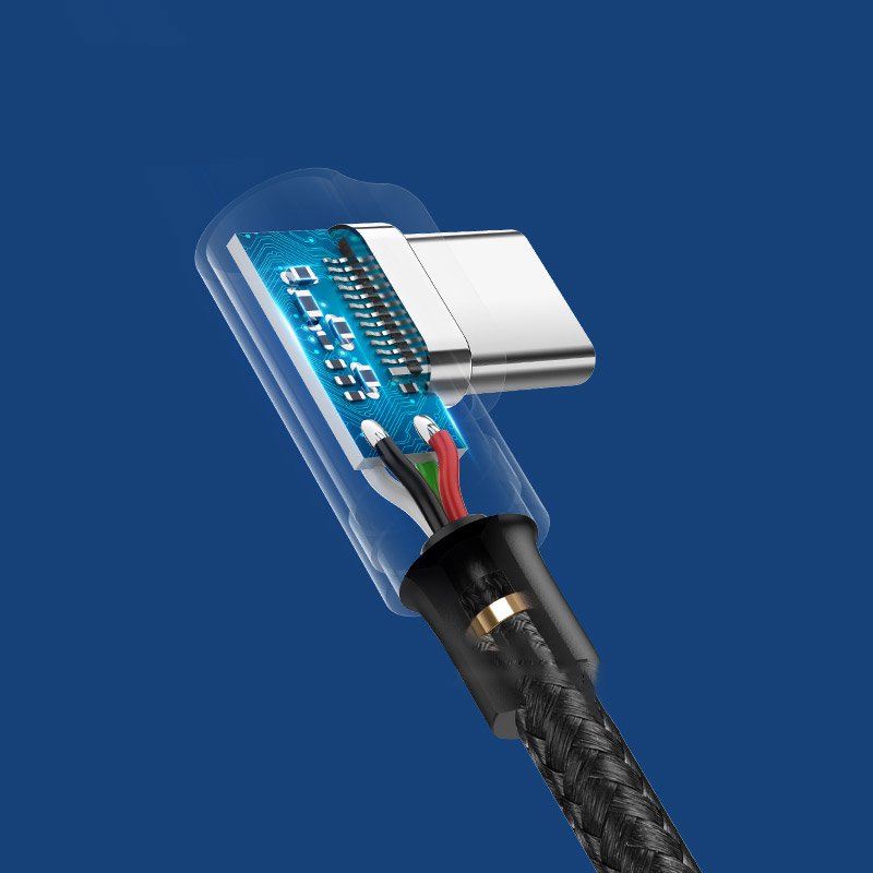 Kabel za prenos podatkov in polnjenje USB-A - USB-C UGREEN US176 Angled, 18W, 2m, črn