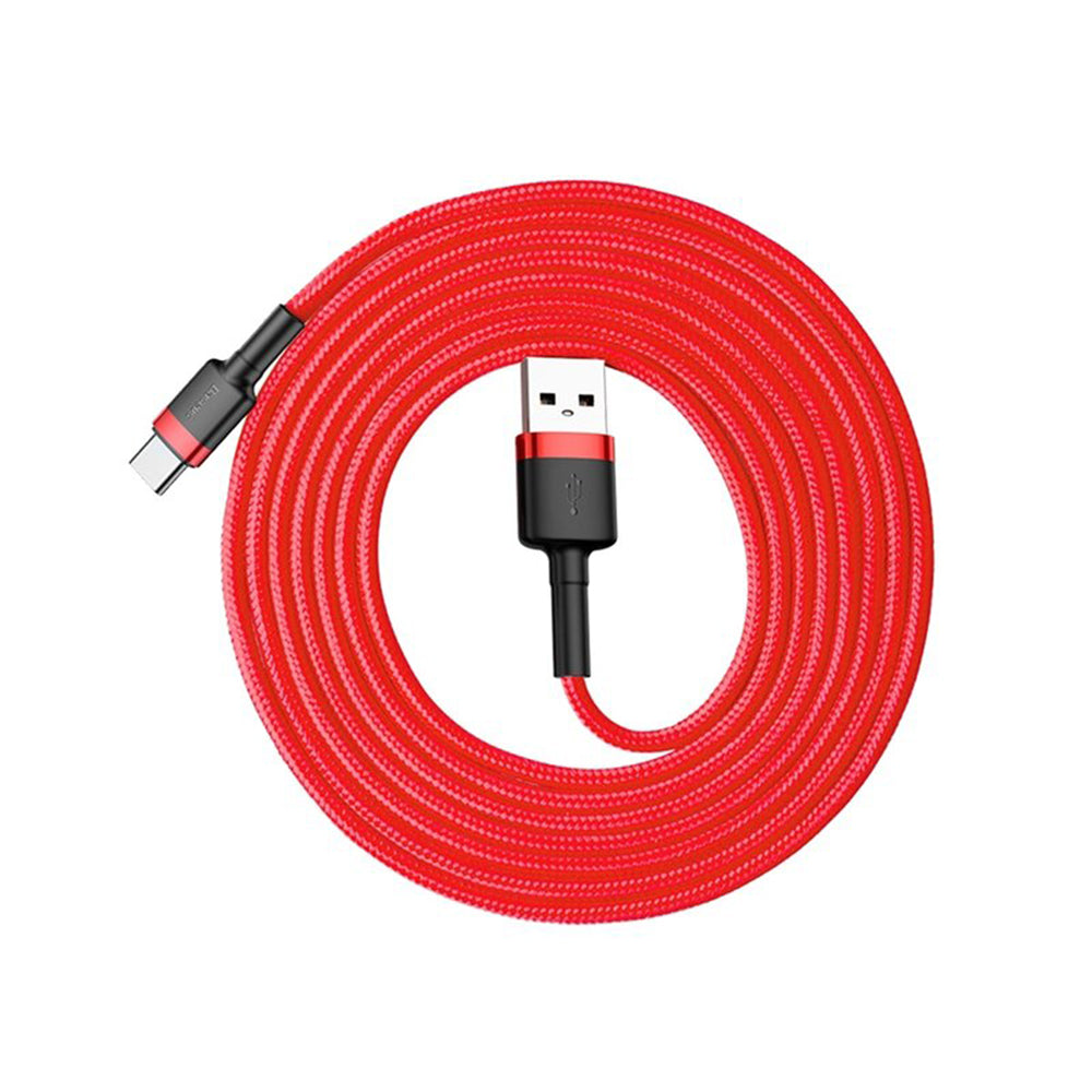 Podatkovni in polnilni kabel USB-A - USB-C Baseus Cafule, 18 W, 2 m, rdeč CATKLF-C09