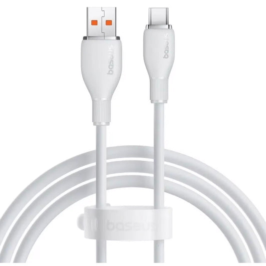 Podatkovni in polnilni kabel USB-A - USB-C Baseus Pudding, 100W, 2m, bel P10355703221-01