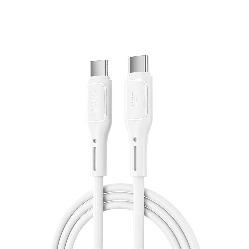 Podatkovni in polnilni kabel USB-C - USB-C WiWu Wi-C043E Starlink, 60 W, 1 m, bel