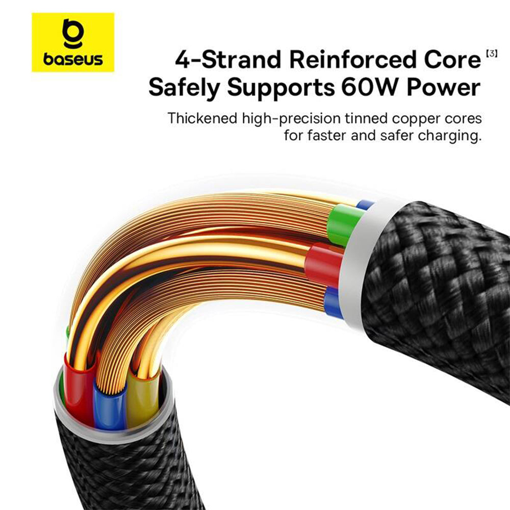 USB-A to USB-C Data and Charging Cable Baseus Dura Series, 60W, 1m, Red P10377802U01-01