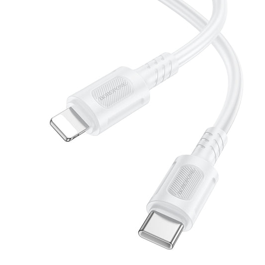 Podatkovni in polnilni kabel USB-C - Lightning Borofone BX111 Feliz, 27W, 1m, Bel