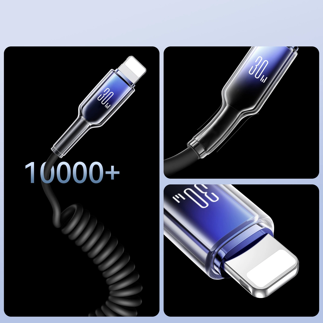 Kabel za podatke in polnjenje USB-C - Lightning Joyroom S-A43 Crystal, 30W, 1.5m, črn