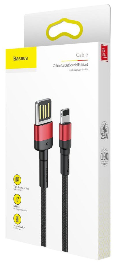 Kabel za podatke in polnjenje USB-A - Lightning Baseus Cafule Special Edition, 18W, 1m, rdeč CALKLF-G91