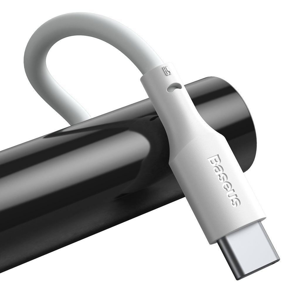 Kabel za prenos podatkov in polnjenje USB-A - USB-C Baseus, 40W, 1,5m, komplet 2 kosa, bel TZCATZJ-02