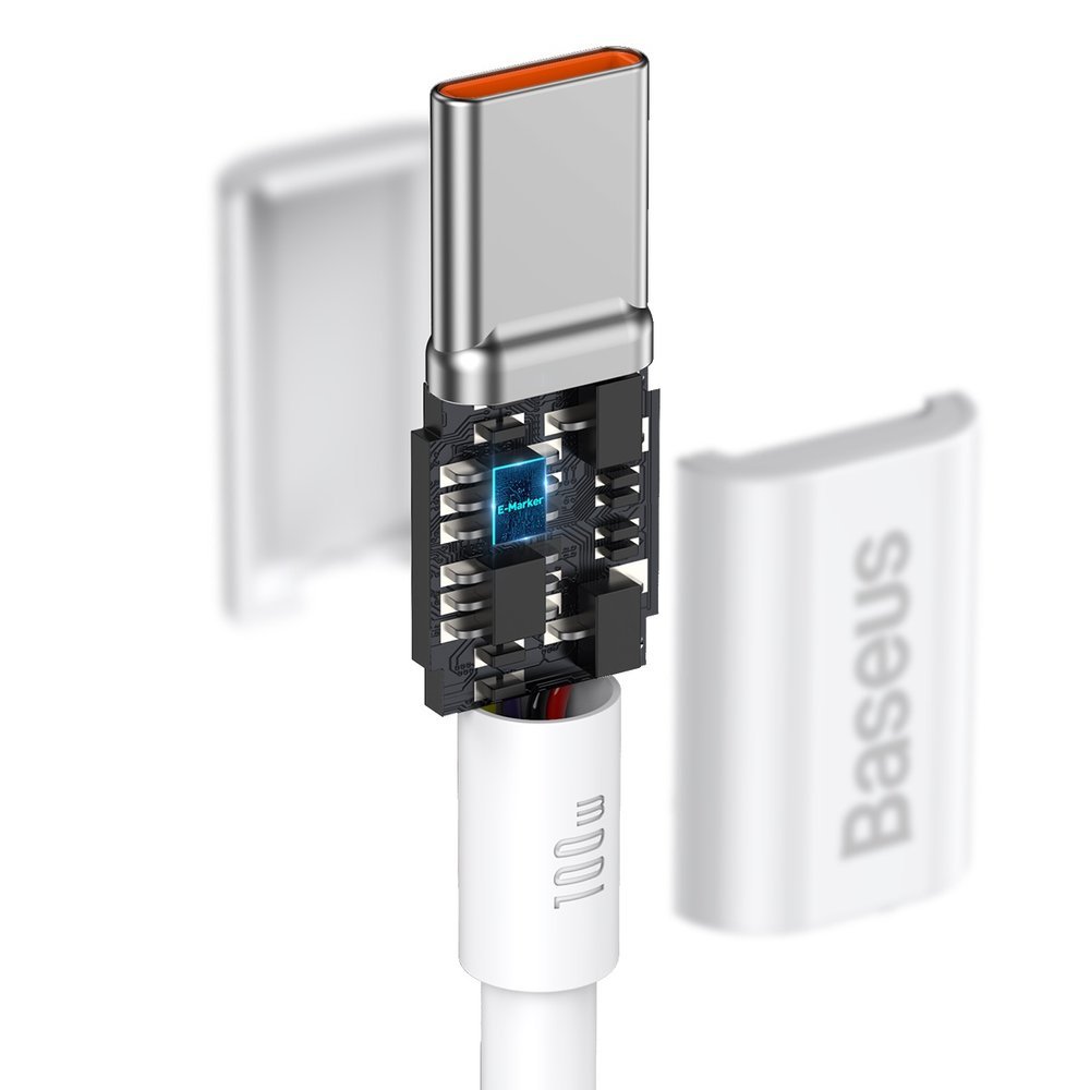 USB-C podatkovni in polnilni kabel - USB-C Baseus Superior Series, 100W, 2m, bel CATYS-C02