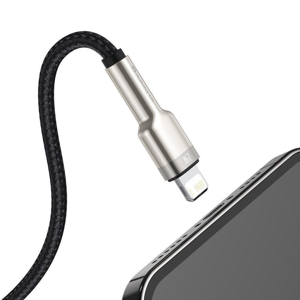 Kabel za podatke in polnjenje USB-A - Lightning Baseus Cafule Metal Series, 18W, 0.25m, Črn CALJK-01