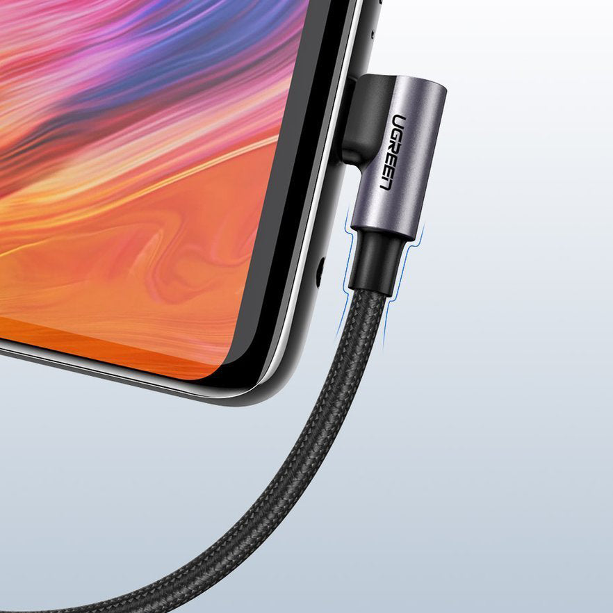 Kabel za podatke in polnjenje USB-A - USB-C UGREEN US284 Angled, 18W, 3m, Siv