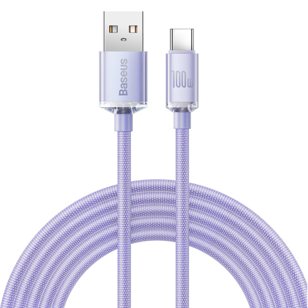 Kabel za podatke in polnjenje USB-A - USB-C Baseus Crystal Shine Series, 100W, 2m, Vijoličen CAJY000505