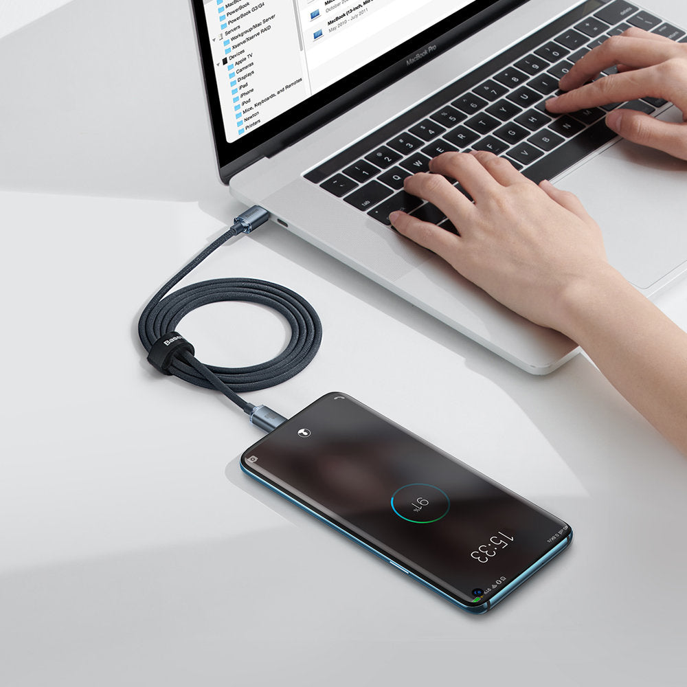 Podatkovni in polnilni kabel USB-C - USB-C Baseus Crystal Shine Series, 100 W, 2 m, črn CAJY000701