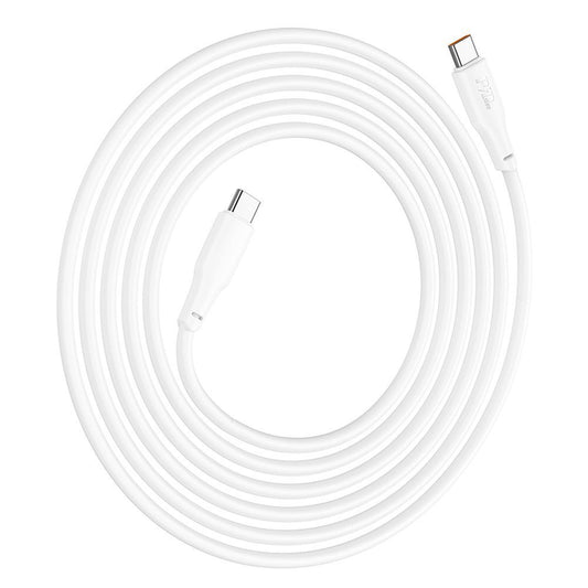 Podatkovni in polnilni kabel USB-C - USB-C HOCO X93, 100 W, 2 m, bel