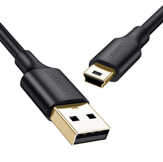 Podatkovni in polnilni kabel USB-A - miniUSB UGREEN US132, 18 W, 1 m, črn