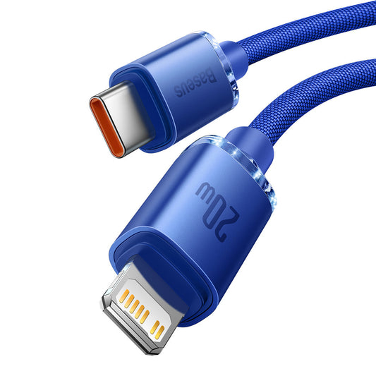 Kabel za podatke in polnjenje USB-C - Lightning Baseus Crystal Shine Series, 20W, 1.2m, Modra CAJY000203