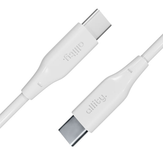 Kabel za podatke in polnjenje USB-C - USB-C Allity. AUC-02, 100W, 1m, Bel