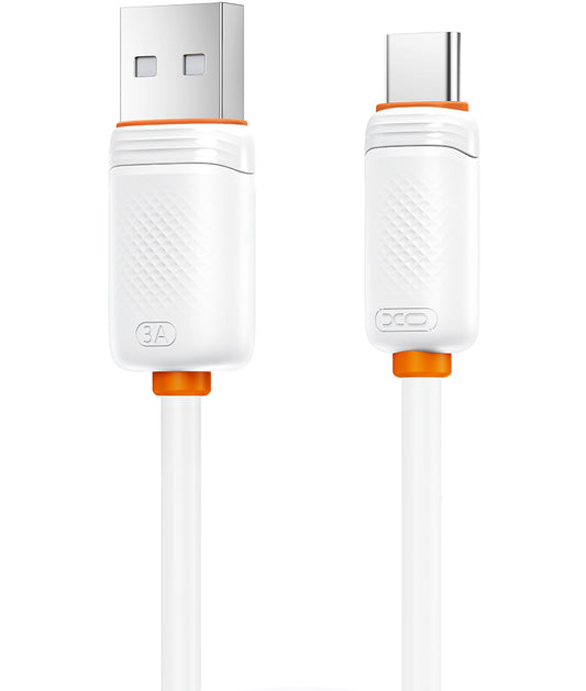 Podatkovni in polnilni kabel USB-A - USB-C XO Design NB302, 18W, 1m, bel