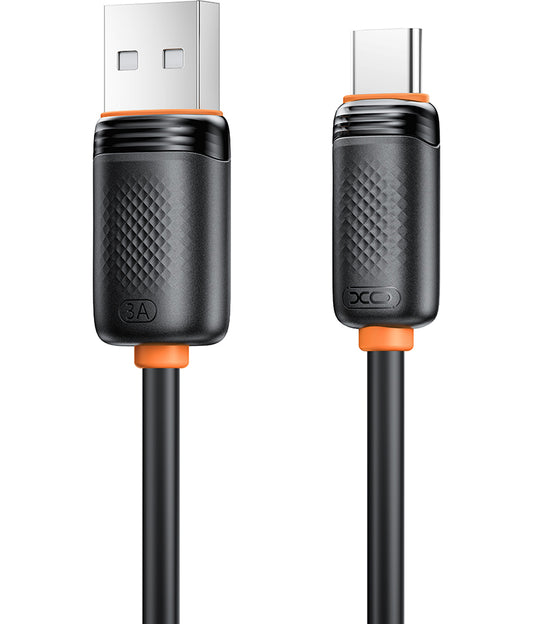 Podatkovni in polnilni kabel USB-A - USB-C XO Design NB302, 18W, 1m, Črn