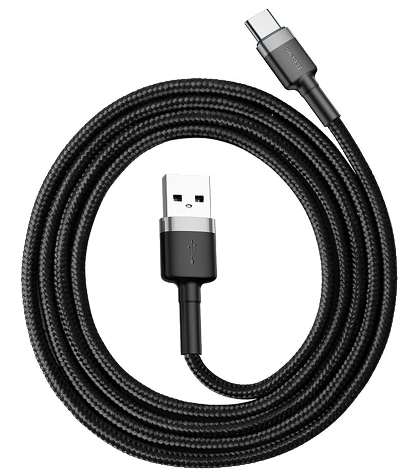 Kabel za prenos podatkov in polnjenje USB-A - USB-C Baseus Cafule, 60W, 1m, siv CATKLF-BG1