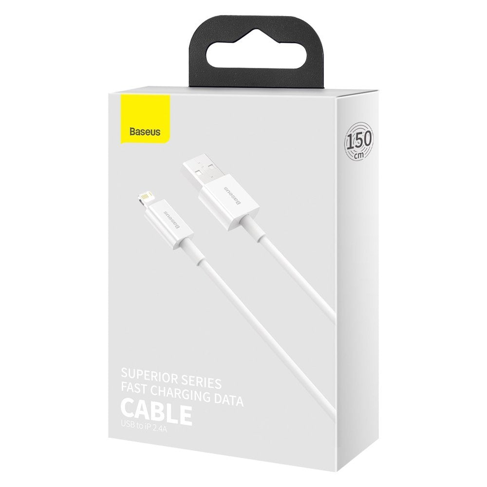 Kabel za podatke in polnjenje USB-A - Lightning Baseus Superior Series, 20W, 1.5m, Bel CALYS-B02