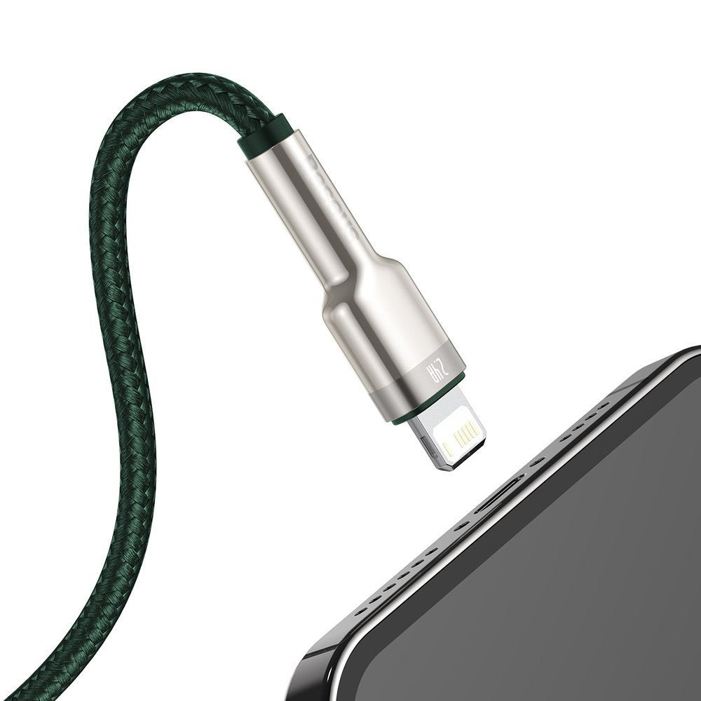 Kabel za podatke in polnjenje USB-A - Lightning Baseus Cafule Metal Series, 18W, 1m, zelen CALJK-A06