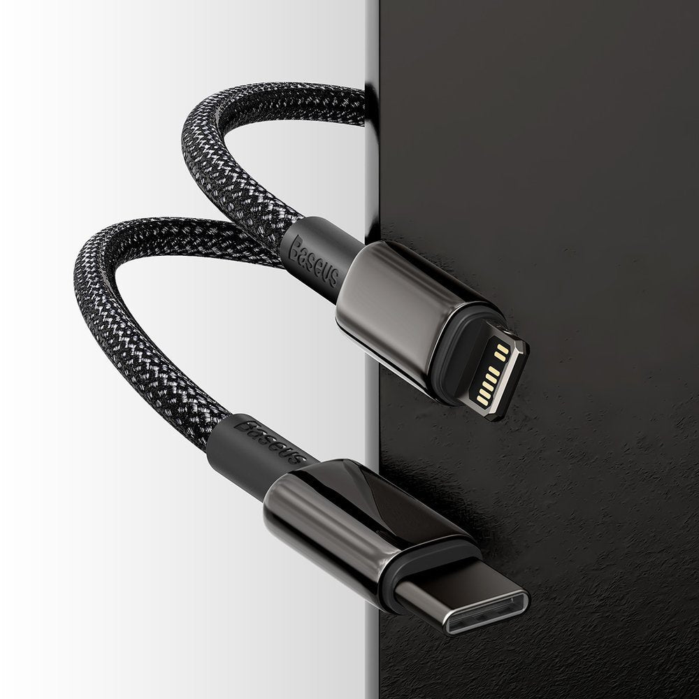 USB-C - Lightning Baseus Tungsten Gold, 20 W, 1 m, črn CATLWJ-01