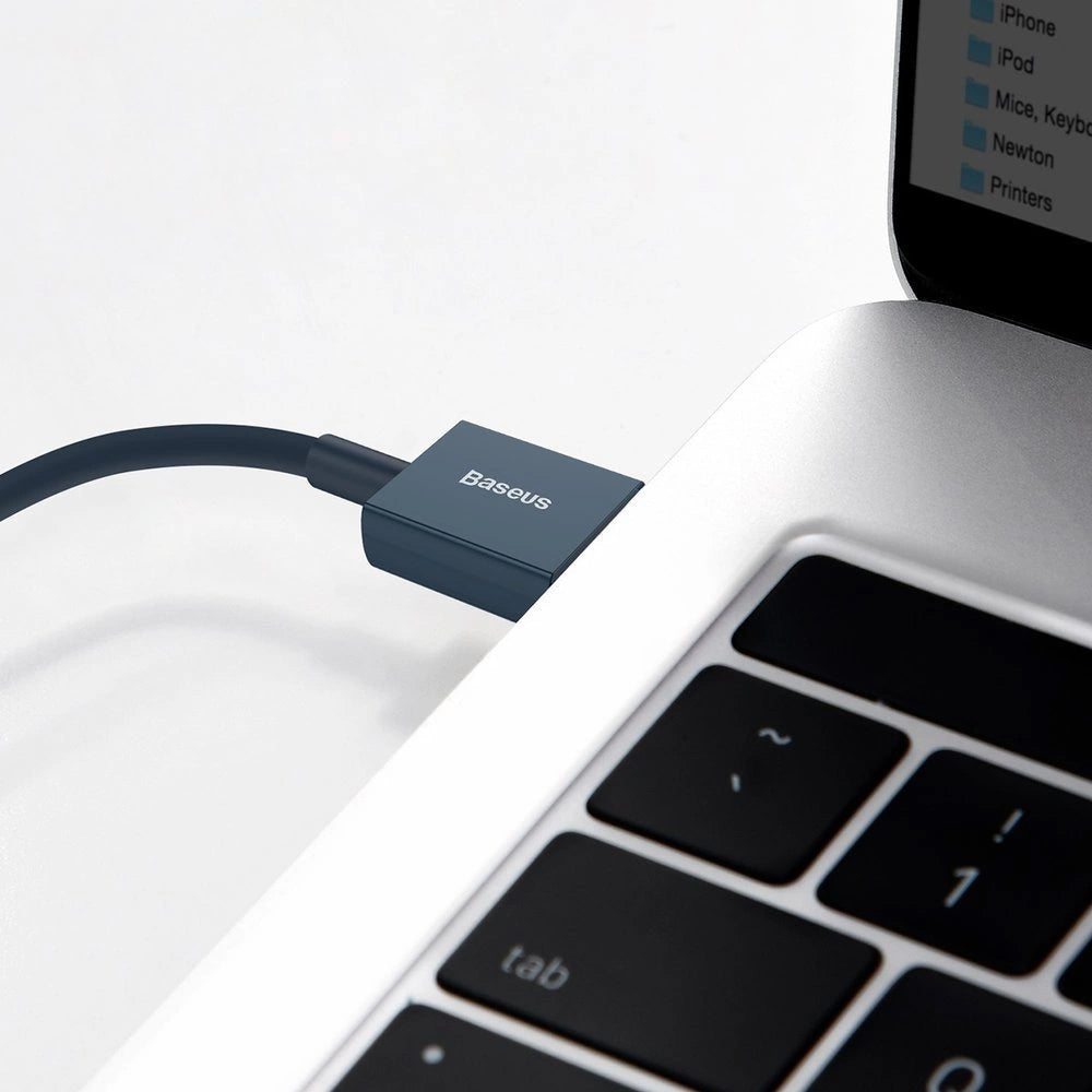 Podatkovni in polnilni kabel USB-A - Lightning Baseus Superior Series, 20 W, 1 m, modri CALYS-A03