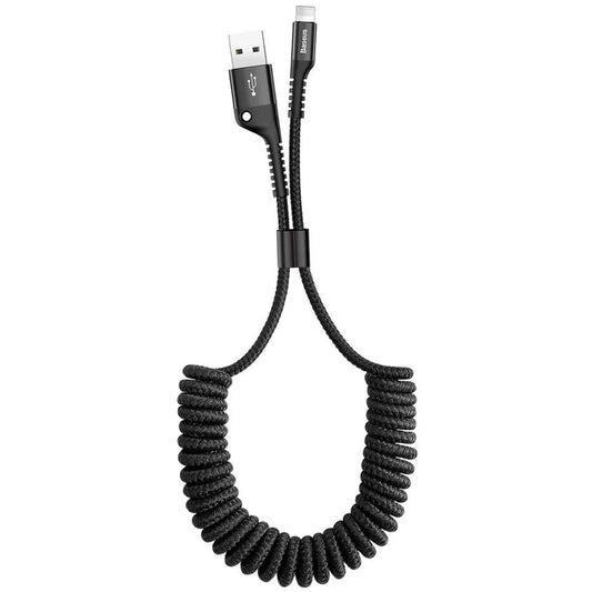 Podatkovni in polnilni kabel USB-A - Lightning Baseus Fish Eye Spring, 18 W, 1 m, črn CALSR-01 CALSR-01