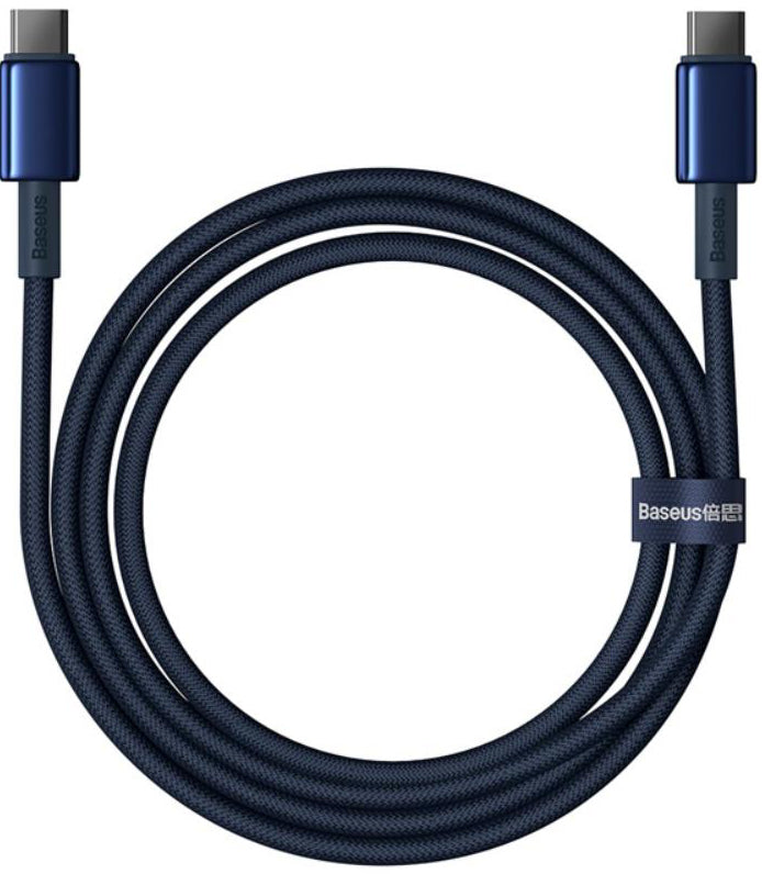 Kabel za podatke in polnjenje USB-C - USB-C Baseus Tungsten Gold, 100W, 2m, Mornarsko modra P10319800321-04