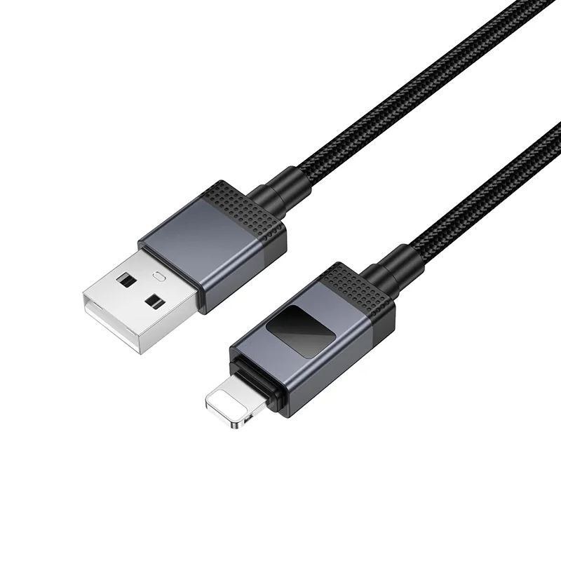 Kabel za podatke in polnjenje USB-A - Lightning HOCO X118 Display, 12W, 1m, črn