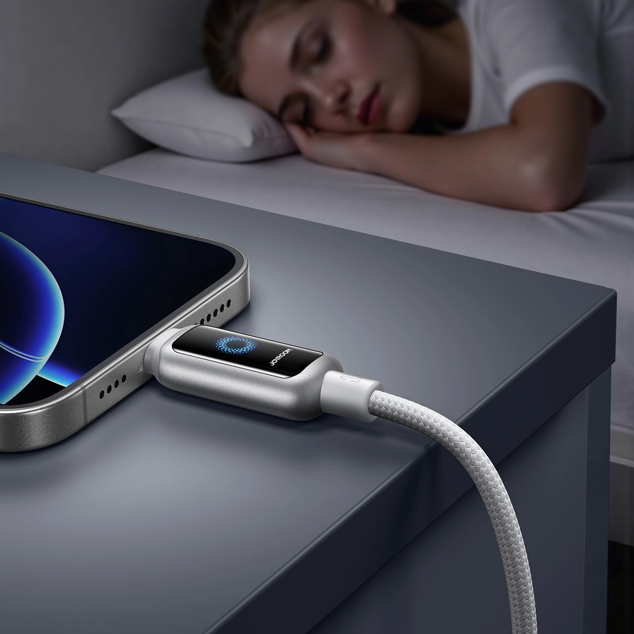 Kabel za podatke in polnjenje USB-A - Lightning Joyroom S-A55 StarFlight Display, 18W, 1.2m, Bel