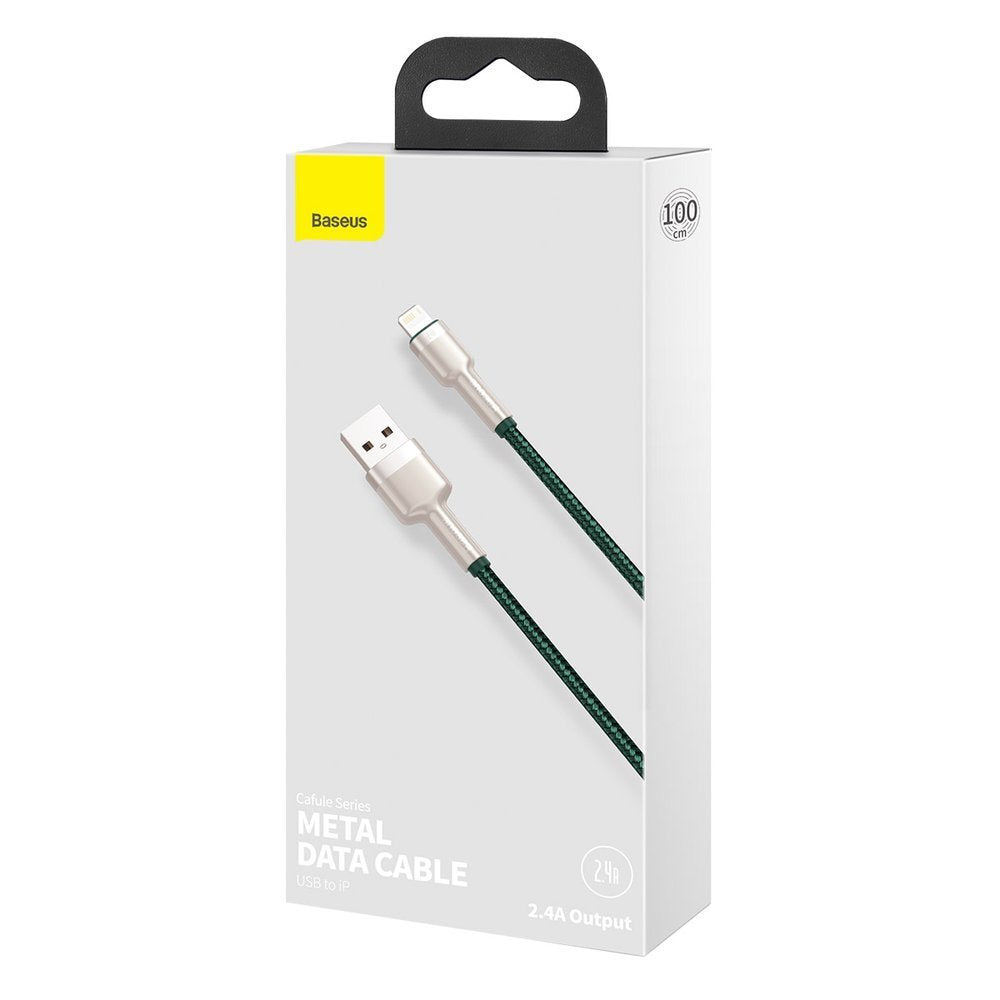 Kabel za podatke in polnjenje USB-A - Lightning Baseus Cafule Metal Series, 18W, 1m, zelen CALJK-A06