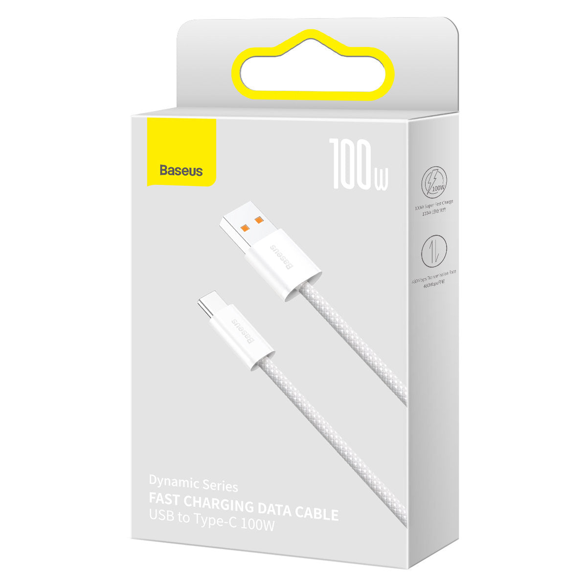Baseus Dynamic Series Kabel za prenos podatkov in polnjenje iz USB-A v USB-C, 100 W, 2 m, bel CALD000702