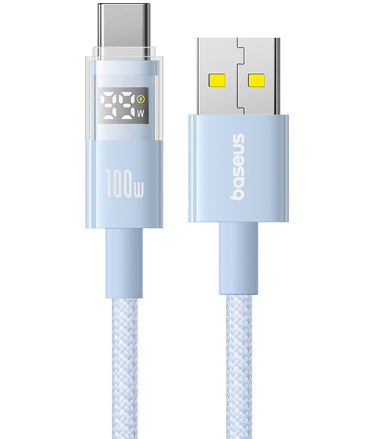 Kabel za podatke in polnjenje USB-A - USB-C Baseus Display 2, 100W, 1m, modra P10382701311-00