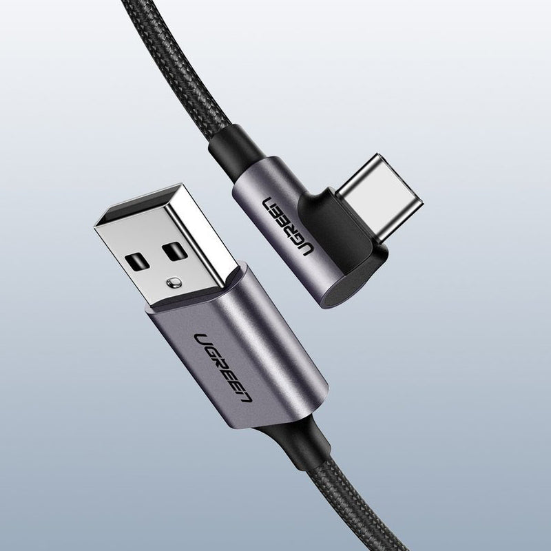 Kabel za podatke in polnjenje USB-A - USB-C UGREEN US284 Angled, 18W, 1m, Siv